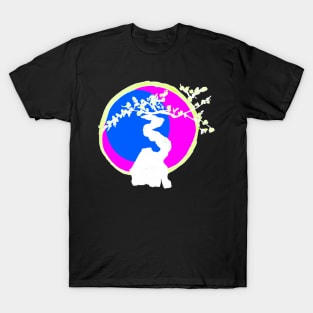 Trippy negative enso circle bonsai tree - Sumi inspired design for bonsai lovers T-Shirt